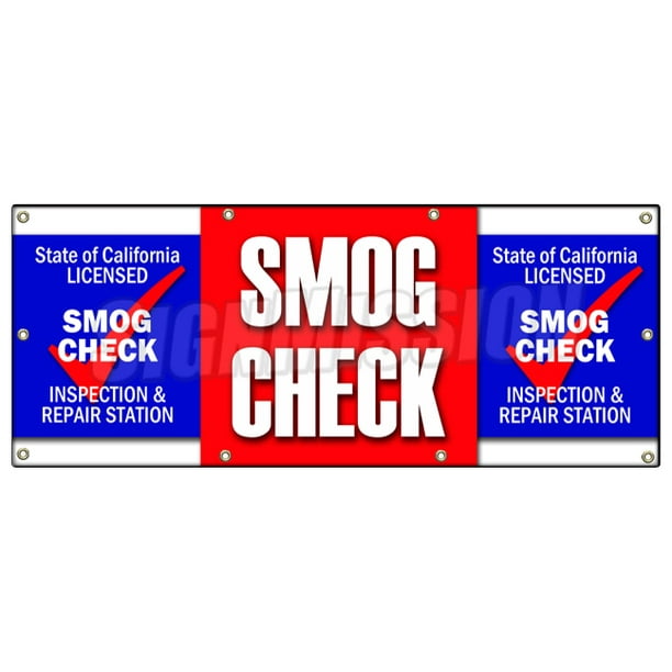 36x96 SMOG Check Banner Sign auto Automotive Pollution car Inspection 36x96 SMOG Check Banner Sign auto Automotive Pollution car Inspection